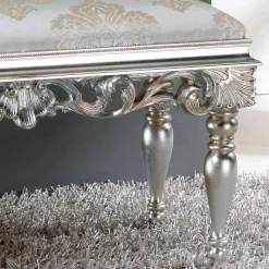 Viadurini Living Sitzsäcke|Sitzsäcke-klassische Sitzbank im Neobarock Stil in altsilber