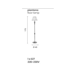 Viadurini Lighting Klassische Stehlampen-Klassische Stehlampe aus handgefertigtem Rigaton-Glas und verchromtem Metall - Fievole