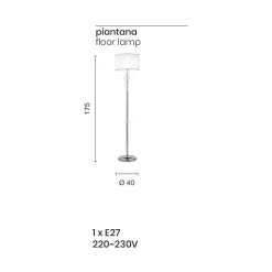 Viadurini Lighting Klassische Stehlampen-Klassische Stehlampe aus italienischem Kunsthandwerksglas und Lampenschirm - Memore