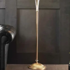 Viadurini Lighting Klassische Stehlampen-Klassische Stehlampe aus handgefertigtem Glas und luxuriösem Lampenschirm - Flandern