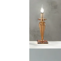 Viadurini Lighting Klassische Tischlampen-Klassische Tischlampe aus italienischem Glas und goldenem Metall - Oliver