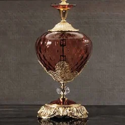 Viadurini Lighting Klassische Tischlampen-Klassische Tischlampe aus italienischem handgefertigtem Glas und Kristallen - Magrena