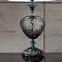 Viadurini Lighting Klassische Tischlampen-Klassische Tischlampe aus italienischem handgefertigtem Glas und Kristallen - Magrena