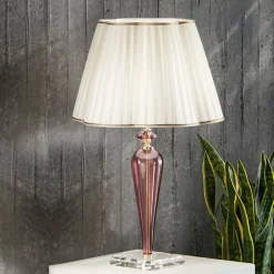 Viadurini Lighting Klassische Tischlampen-Klassische Tischlampe, handgefertigt aus Glas und Kristall - Mariangela