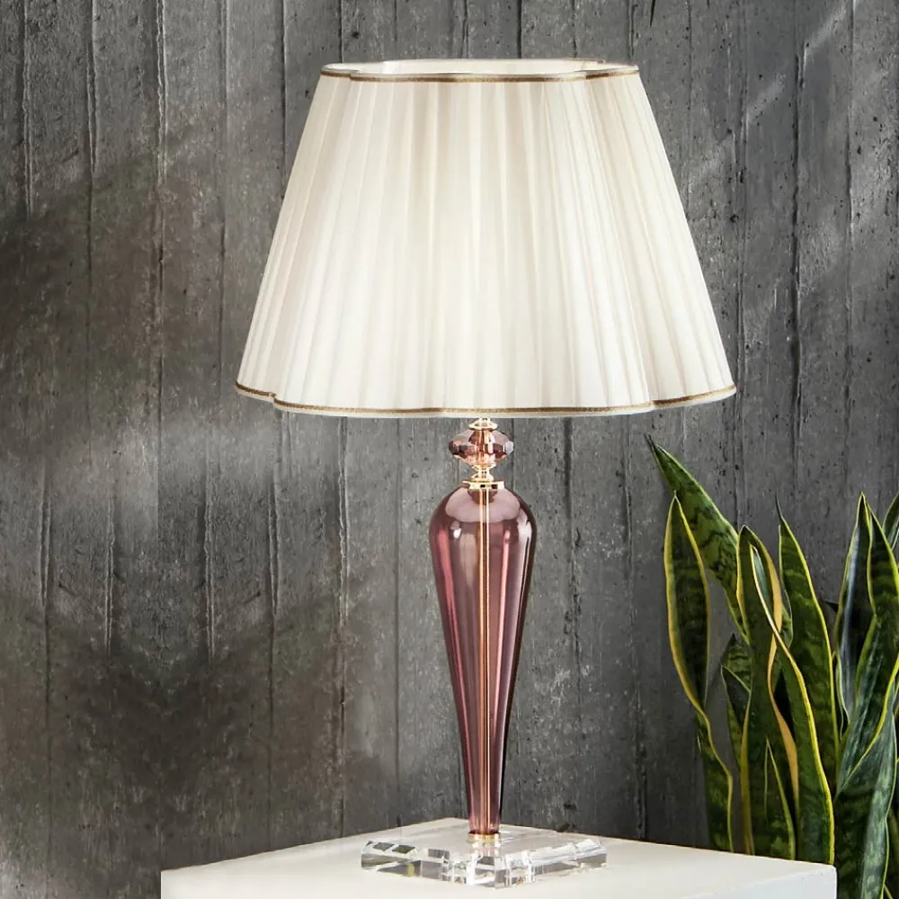 Viadurini Lighting Klassische Tischlampen-Klassische Tischlampe, handgefertigt aus Glas und Kristall - Mariangela