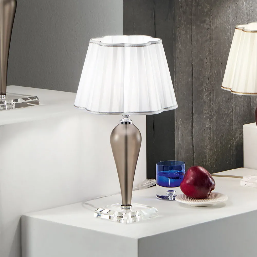 Viadurini Lighting Klassische Tischlampen-Klassische Tischlampe, handgefertigt aus Glas und Kristall - Mariangela