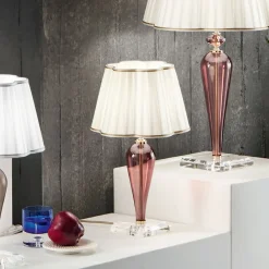 Viadurini Lighting Klassische Tischlampen-Klassische Tischlampe, handgefertigt aus Glas und Kristall - Mariangela