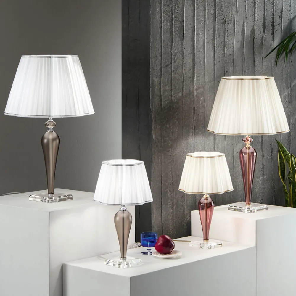 Viadurini Lighting Klassische Tischlampen-Klassische Tischlampe, handgefertigt aus Glas und Kristall - Mariangela