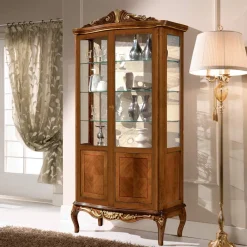 Viadurini Classic Vitrinen-Klassische Vitrine aus Bassano-Nussbaumholz mit zwei Türen Made in Italy - Chantilly