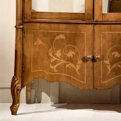 Viadurini Classic Vitrinen-Klassische Vitrine aus eingelegtem Nussbaumholz 4 Türen Made in Italy - Commodo