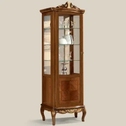 Viadurini Classic Vitrinen-Klassische Vitrine aus weißem Nussbaumholz oder Mokkaholz Made in Italy - Chantilly