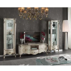 Viadurini Classic Vitrinen-Klassische Vitrine mit Tür aus Weiß- oder Walnussholz Made in Italy - Caligola