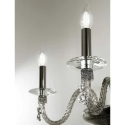 Viadurini Lighting Klassische Wandleuchten-Klassische Wandlampe 3 Lichter aus mundgeblasenem Glas und handgefertigten Details - Phaedra