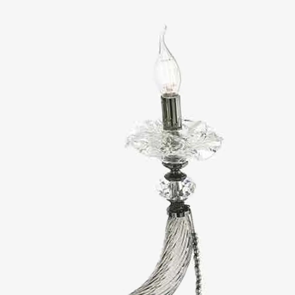 Viadurini Lighting Klassische Wandleuchten-Klassische Wandlampe 2 Lichter mundgeblasenes Glas und florale Details - Bluminda