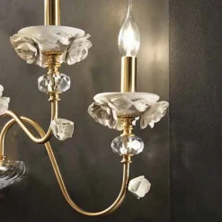 Viadurini Lighting Klassische Wandleuchten-Klassische Wandlampe 3 Lichter aus Porzellan und luxuriösem mundgeblasenem Glas - Eteria