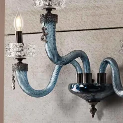 Viadurini Lighting Klassische Wandleuchten-Klassische Wandlampe 3 Lichter Handgefertigtes Luxusglas Made in Italy - Saline