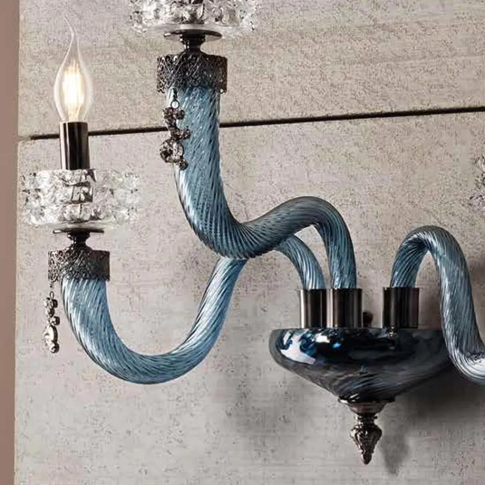 Viadurini Lighting Klassische Wandleuchten-Klassische Wandlampe 3 Lichter Handgefertigtes Luxusglas Made in Italy - Saline