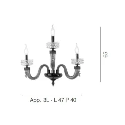 Viadurini Lighting Klassische Wandleuchten-Klassische Wandlampe 3 Lichter Handgefertigtes Luxusglas Made in Italy - Saline