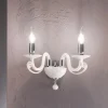 Viadurini Lighting Klassische Wandleuchten-Klassische Wandlampe 2 Lichter aus weißem Glas, handgefertigt in Italien - Malaysia