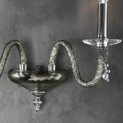 Viadurini Lighting Klassische Wandleuchten-Klassische Wandlampe 2 Lichter aus mundgeblasenem Glas und handgefertigten Details - Phaedra