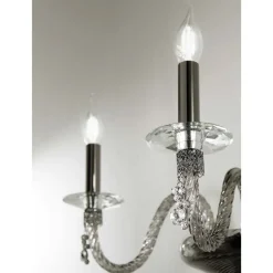 Viadurini Lighting Klassische Wandleuchten-Klassische Wandlampe 2 Lichter aus mundgeblasenem Glas und handgefertigten Details - Phaedra