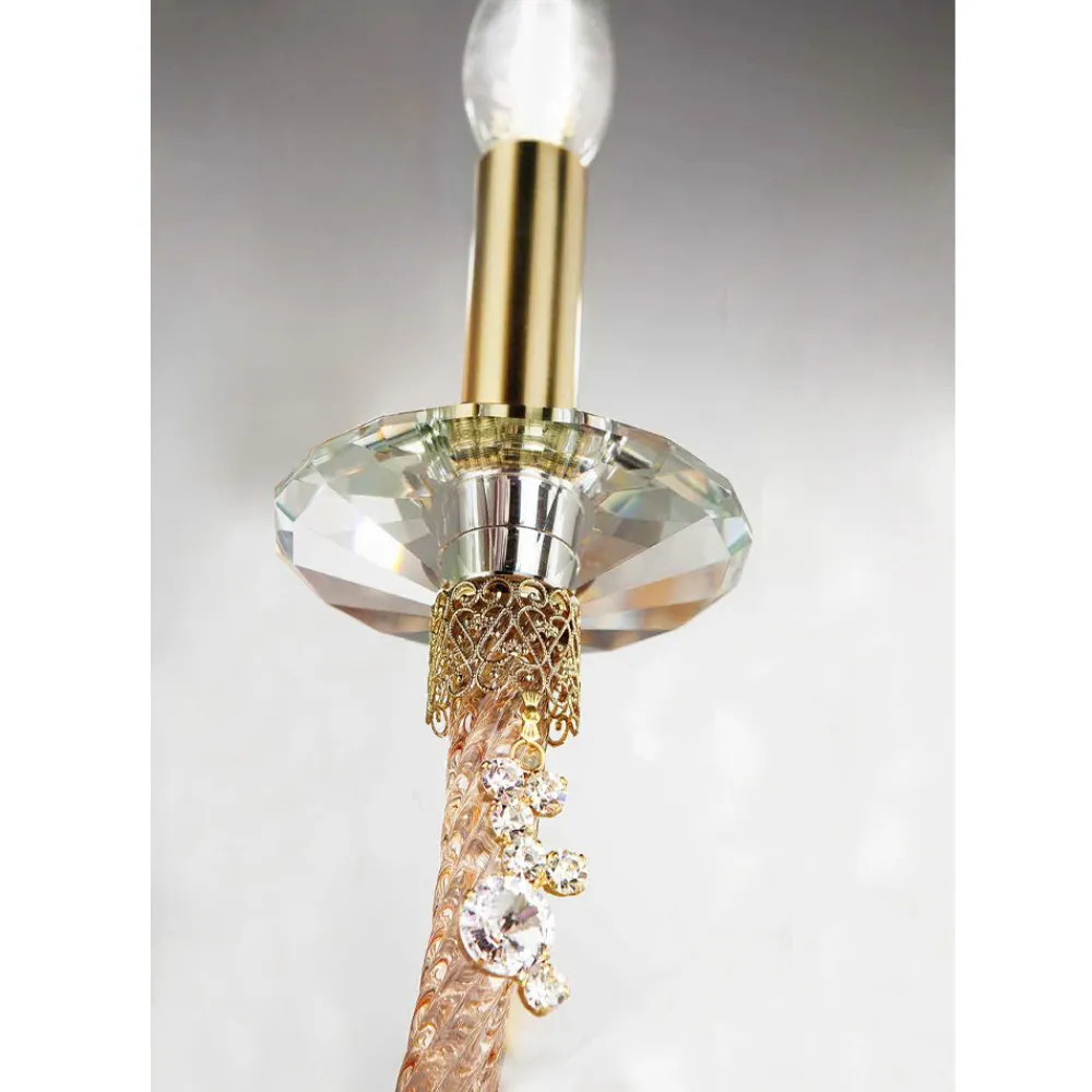 Viadurini Lighting Klassische Wandleuchten-Klassische Wandlampe 2 Lichter aus mundgeblasenem Glas und handgefertigten Details - Phaedra