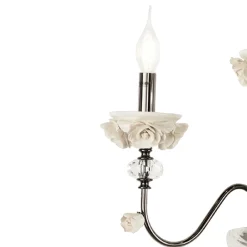 Viadurini Lighting Klassische Wandleuchten-Klassische Wandleuchte 6 Lichter aus Porzellan und luxuriösem mundgeblasenem Glas - Eteria