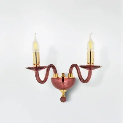 Viadurini Lighting Klassische Wandleuchten-Klassische Wandleuchte mit 2 Leuchten aus italienischem Glas und Metall Made in Italy - Oliver