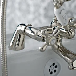 Viadurini Taps Badewannearmaturen-Klassische Wannenrandgruppe mit Handbrause aus Messing Made in Italy - Ercolina