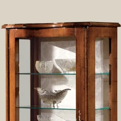 Viadurini Classic Vitrinen-Klassische Wohnzimmervitrine aus Walnussholz mit Tür Made in Italy - Versailles
