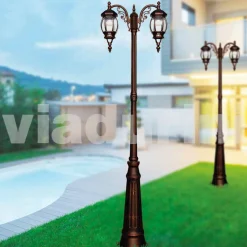 Viadurini Lighting Gartenlampion-Klassischer Außenlaternenpfahl aus Aluminiumdruckguss, made Italy, Anika