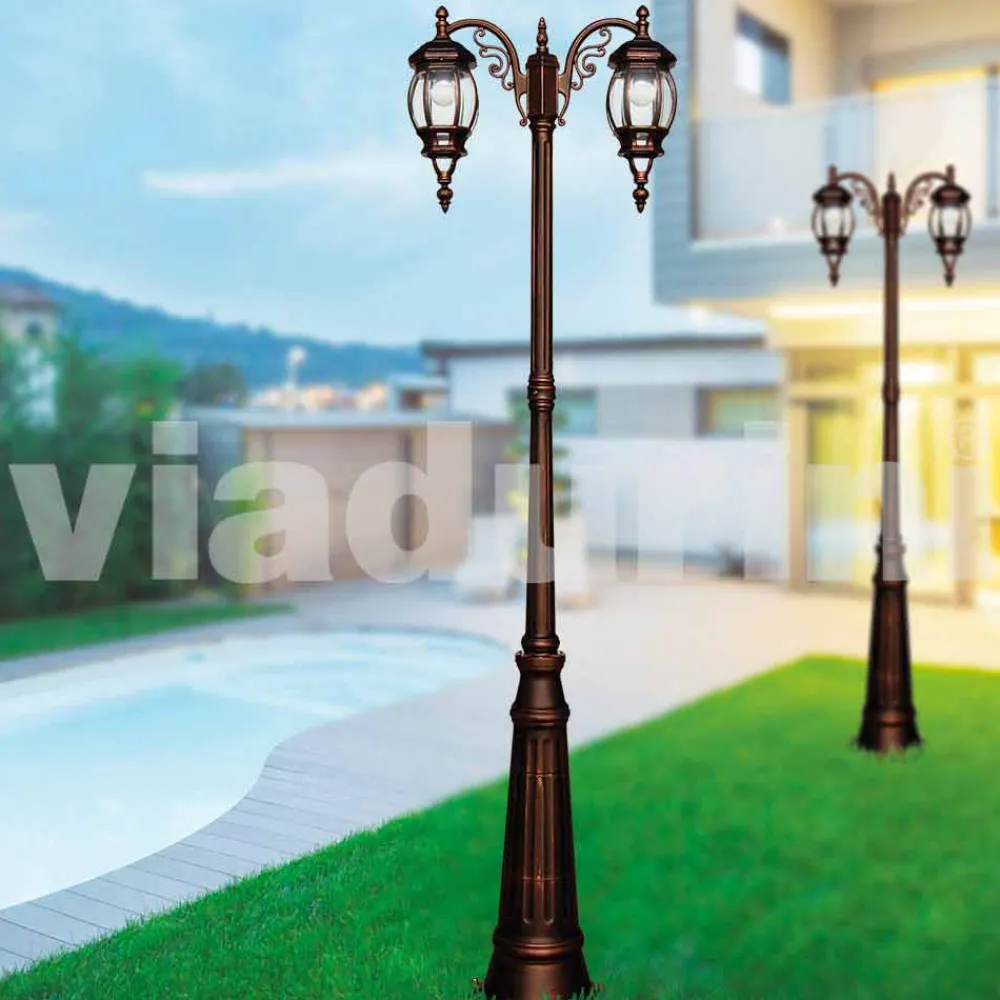 Viadurini Lighting Gartenlampion-Klassischer Außenlaternenpfahl aus Aluminiumdruckguss, made Italy, Anika