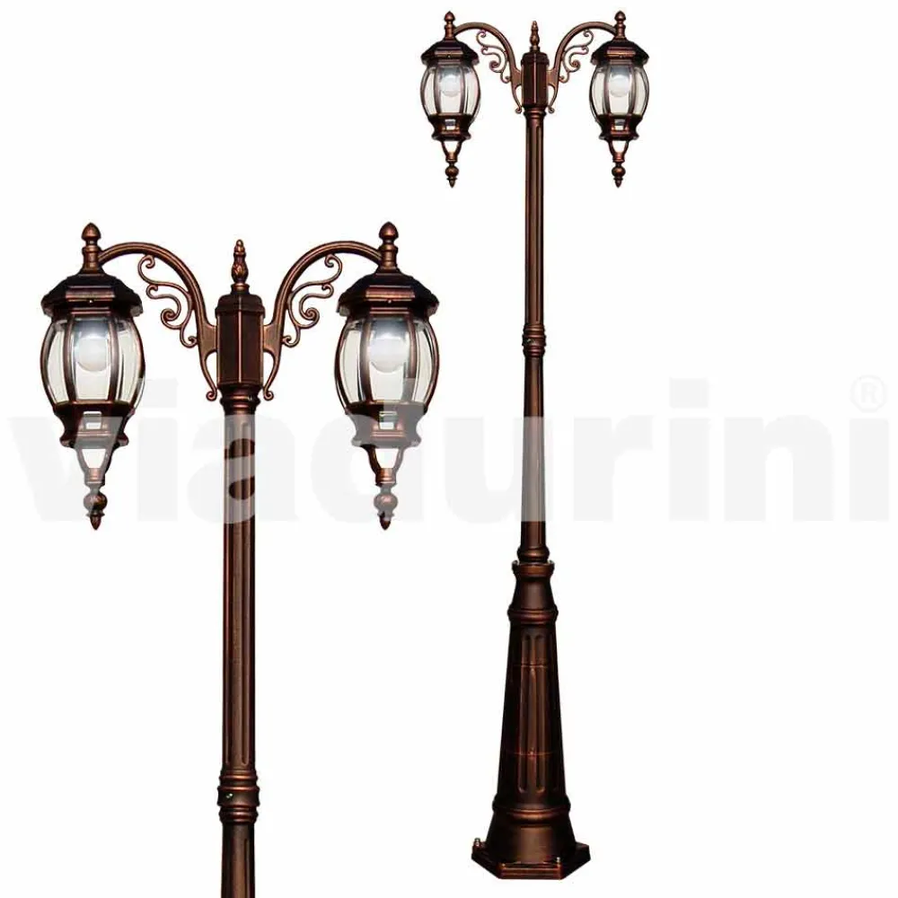 Viadurini Lighting Gartenlampion-Klassischer Außenlaternenpfahl aus Aluminiumdruckguss, made Italy, Anika