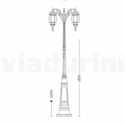 Viadurini Lighting Gartenlampion-Klassischer Außenlaternenpfahl aus Aluminiumdruckguss, made Italy, Anika