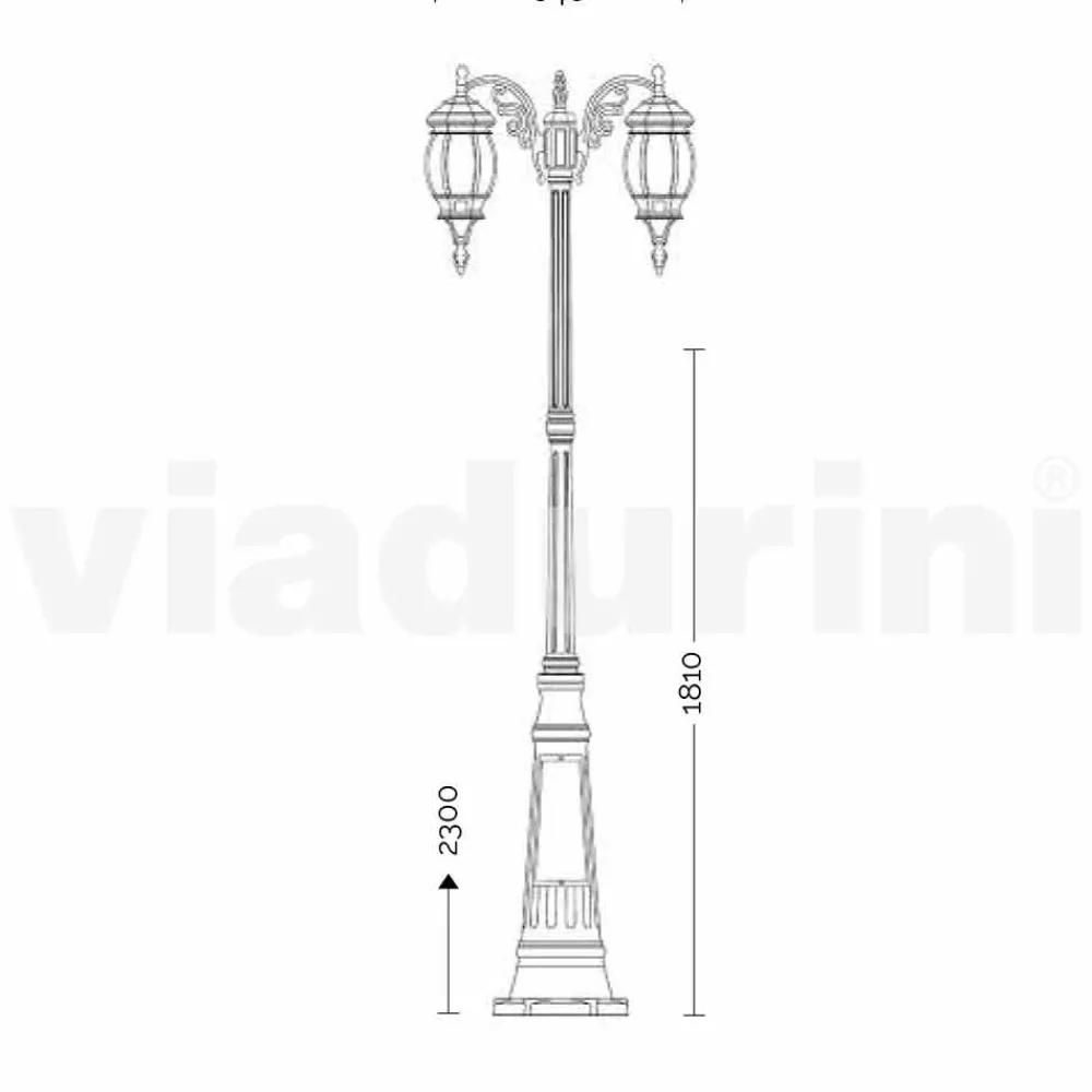 Viadurini Lighting Gartenlampion-Klassischer Außenlaternenpfahl aus Aluminiumdruckguss, made Italy, Anika