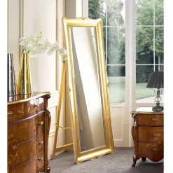 Viadurini Classic Standspiegel-Klassischer Bodenspiegel aus Blattgoldholz Made in Italy - Florence