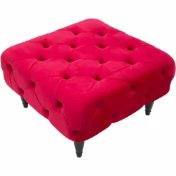 Viadurini Living Sitzsäcke|Sitzsäcke-Klassischer burgunderfarbener quadratischer Pouf aus MDF und Stoff - Halena