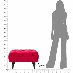 Viadurini Living Sitzsäcke|Sitzsäcke-Klassischer burgunderfarbener quadratischer Pouf aus MDF und Stoff - Halena