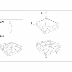 Viadurini Living Sitzsäcke|Sitzsäcke-Klassischer burgunderfarbener quadratischer Pouf aus MDF und Stoff - Halena