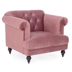 Viadurini Living Klassische Sessel-Klassischer Design-Sessel in Holz und Samtoptik in Grau oder Pink - Sanny