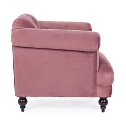 Viadurini Living Klassische Sessel-Klassischer Design-Sessel in Holz und Samtoptik in Grau oder Pink - Sanny