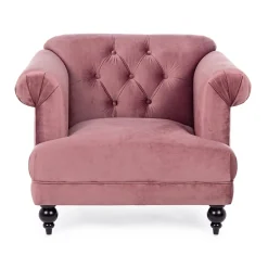 Viadurini Living Klassische Sessel-Klassischer Design-Sessel in Holz und Samtoptik in Grau oder Pink - Sanny