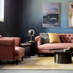 Viadurini Living Klassische Sessel-Klassischer Design-Sessel in Holz und Samtoptik in Grau oder Pink - Sanny