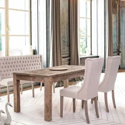 Viadurini Living Klassische Stühle-Klassischer Designstuhl aus Stoff und Eichenholz 2 Stück Homemotion - Forla