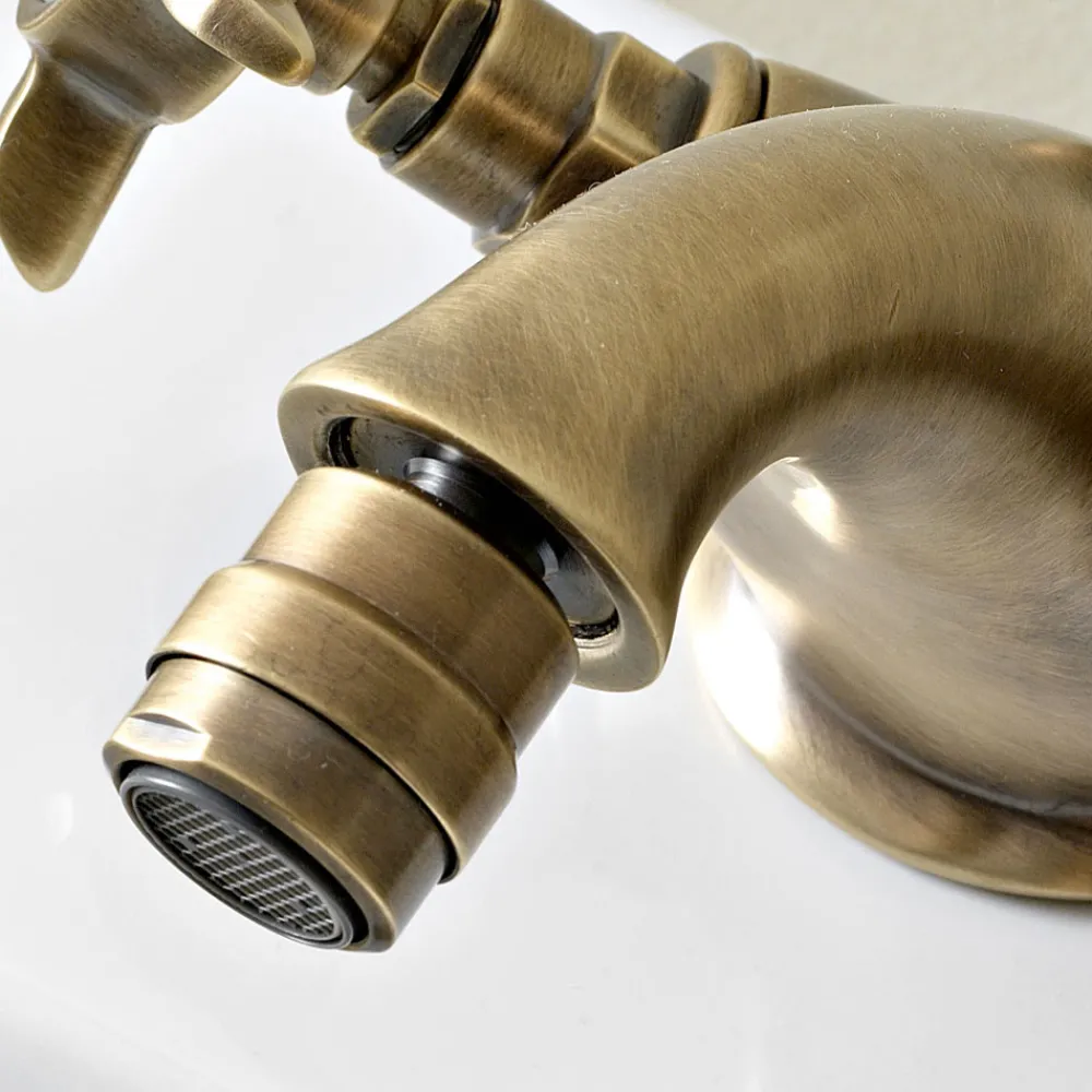 Viadurini Taps Bidetarmaturen-Klassischer Einloch-Wasserhahn aus Messing für Bidet und Butterfly-Griffe - Miriano