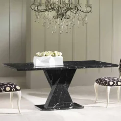 Viadurini Living Esstische Nach Mass|Esstische-Klassischer, fester Tisch aus Marmor mit geflechtem Sockel Byron