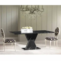 Viadurini Living Esstische Nach Mass|Esstische-Klassischer, fester Tisch aus Marmor mit geflechtem Sockel Byron