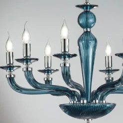 Viadurini Lighting Klassische Kronleuchter-Klassischer 8-flammiger handgefertigter Rigaton-Kronleuchter aus Glas und Metall - Fievole