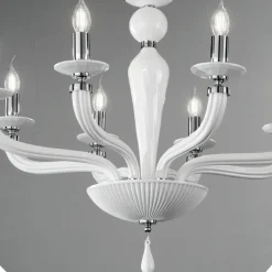 Viadurini Lighting Klassische Kronleuchter-Klassischer 8-flammiger handgefertigter Rigaton-Kronleuchter aus Glas und Metall - Fievole
