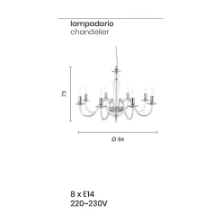 Viadurini Lighting Klassische Kronleuchter-Klassischer handgefertigter italienischer Kronleuchter aus Glas und Metall - Oliver